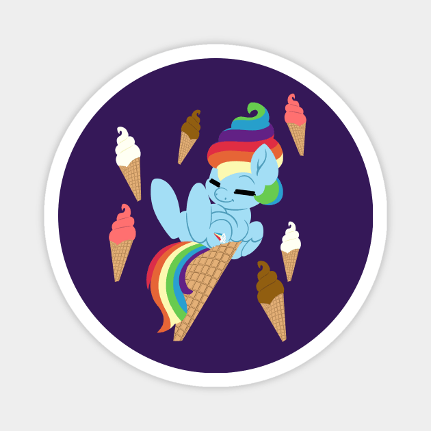 Rainbow Dash Ice Cream Magnet by BluRabbit